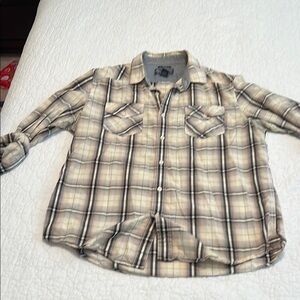 Plaid Button-Up Shirt